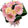 букет из кремовых роз и розовых гербер. Катар