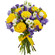 букет желтых роз и синих ирисов. Катар